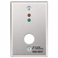 Alarm Controls RP Series - Remote Station Plate, Red/Green LED, D Hole, Single Gang, Satin Stainless Steel