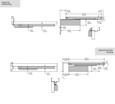 LCN 4040SE door closer hinge (pull) side and stop face (push side) mounting dimensional drawings with measurements in inches and millimeters