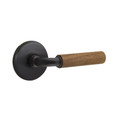 Emtek Select Brass R-Bar Stem Dark Walnut Handle - Passage Set