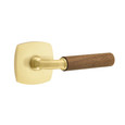 Emtek Select Brass R-Bar Stem Dark Walnut Handle - Passage Set