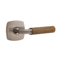Emtek Select Brass R-Bar Stem  Dark Walnut Handle - Passage Set