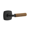 Emtek Select Brass R-Bar Stem Dark Walnut Handle - Passage Set