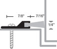 NGP 185P Perimeter Seal, Polypropylene Pile, Milled Aluminum Finish