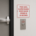 RCI BCDE Series H Building Code Sign - Delayed Egress Instructions with 30 Second Timer Notice