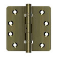Deltana Deltana DSB4R4NB 4" x 4" x 1/4" Radius Hinges, Ball Bearings, NRP, Solid Brass (Pair) DEL-DSB4R4NB