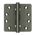 Deltana Deltana DSB4R4NB 4" x 4" x 1/4" Radius Hinges, Ball Bearings, NRP, Solid Brass (Pair) DEL-DSB4R4NB