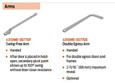 LCN 4310ME-3077SF Swing-Free Arm and 4310ME-3077DE Double Egress Arm accessory options for 4314ME Sentronic Track Closer