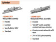 LCN 4310ME-3971 and 4310ME-3071 ME Cylinder Assembly accessory options for 4314ME Sentronic Track Closer