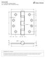 Deltana Deltana SS44NB 4" x 4" Square Corner Hinge, NRP, Ball Bearing, Stainless Steel (Pair) DEL-SS44NB