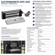 RCI 8380 GateMag Electromagnetic Gate Lock with Remote Lock Status - 1500 Lb Holding Force, 12/24 VDC