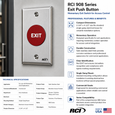 RCI 908 Series Electronic Exit Button with Red EXIT Text and Momentary Operation
