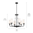 Kichler 52451 - Vetivene 29" 6-Light Medium-Size 1-Tier Chandelier