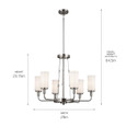 Kichler 52451 - Vetivene 29" 6-Light Medium-Size 1-Tier Chandelier