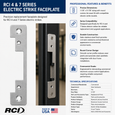 RCI Electric Strike Faceplate 1-1/8" x 5-7/8" Round Corners for 4 and 7 Series Satin Stainless Steel
