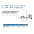 Adams Rite 3700 Series Fire-Rated Narrow Stile Rim Exit Device - 42" for Wood and Hollow Metal Doors