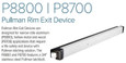Adams Rite P8800 Series - 36" Narrow Stile Pullman Rim Exit Device for Aluminum Doors