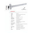TownSteel 8900 Series EF8900 - Fire Rated 36"  Grade 1 Narrow Stile Rim Exit Device
