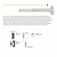Von Duprin 9927-F Series - Fire Rated 3 ft Grooved Case Wide Stile Surface Vertical Rod Exit Device, Less Dogging