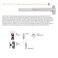 Von Duprin 9927-F Series - Fire Rated 3 ft Grooved Case Wide Stile Surface Vertical Rod Exit Device, Less Dogging