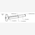 Von Duprin 9847WDC-3ft Wide Stile Concealed Vertical Rod Exit Device for Wood Doors, 36" Smooth Case