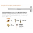 Von Duprin 9948 Series - 3 ft Grooved Case Wide Stile Concealed Vertical Rod Exit Device