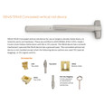Von Duprin 9848 Series - 4 ft Smooth Case Wide Stile Concealed Vertical Rod Exit Device