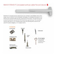 Von Duprin 9949-F Series - Fire Rated 3 ft Grooved Case Wide Stile Concealed Vertical Cable Exit Device