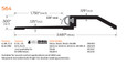Zero 564 spec sheet excerpt showing available finishes (A, BK, D, G, B-ORB), BHMA certification, ANSI/BHMA numbers J36300–J6400, and neoprene EBF seal cross-section