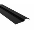 Zero 564 aluminum rabbeted threshold installed under a wood door, showing neoprene stop engaged at floor level in a commercial doorway