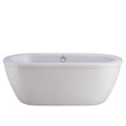 American Standard Cadet 66 x 32-Inch Freestanding Bathtub With Brushed Nickel Finish Filler and Drain Kit - AMS-2764014M203