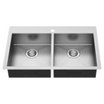 American Standard Edgewater 33 x 22-Inch Stainless Steel 1-Hole Dual Mount Double-Bowl ADA Kitchen Sink - AMS-18DB6332211