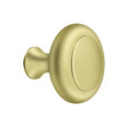 Deltana KRB175 Round Knob with Groove, Heavy-Duty, 1-3/4" Diameter, Solid Brass