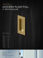 Deltana Deltana FP40 Flush Pull, Rectangular, Heavy-Duty, 4" x 1-7/8" x 7/16", Solid Brass DEL-FP40