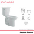American Standard Champion PRO Two-Piece 1.6 gpf/6.0 Lpf Chair Height Round Front Right-Hand Trip Lever Toilet Less Seat - AMS-211BA005