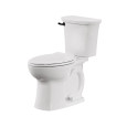 American Standard Edgemere Two-Piece 1.28 gpf/4.8 Lpf Chair Height Elongated Toilet With Matte Black Trip Lever Less Seat - AMS-204AA704