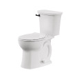 American Standard Edgemere Two-Piece 1.28 gpf/4.8 Lpf Chair Height Round Front Toilet With Matte Black Trip Lever Less Seat - AMS-204BA704
