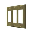 Deltana Deltana SWP4740 Switch Plate, Triple Rocker, Solid Brass DEL-SWP4740