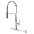 American Standard Tamarind Semi-Pro Dual Spray Kitchen Faucet with Deck Plate and Soap Dispenser - AMS-7425351