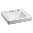 American Standard Decorum Wall-Hung EverClean Sink With 4-Inch Centerset and Extra Right-Hand Hole - AMS-9024014EC