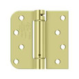 Deltana Deltana DSH4SR5 Single Action Spring Hinge (Pair), 4" x 4" x 5/8" Radius x Square, Steel, UL Listed DEL-DSH4SR5