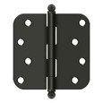 Deltana Deltana S44R5-BT Steel Hinge with Ball Tips, 4" x 4" x 5/8" Radius Corners (Pair) DEL-S44R5-BT