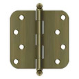 Deltana Deltana S44R5-BT Steel Hinge with Ball Tips, 4" x 4" x 5/8" Radius Corners (Pair) DEL-S44R5-BT