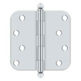 Deltana Deltana S44R5-BT Steel Hinge with Ball Tips, 4" x 4" x 5/8" Radius Corners (Pair) DEL-S44R5-BT