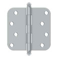 Deltana Deltana S44R5-BT Steel Hinge with Ball Tips, 4" x 4" x 5/8" Radius Corners (Pair) DEL-S44R5-BT