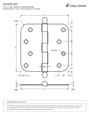 Deltana Deltana S44R5-BT Steel Hinge with Ball Tips, 4" x 4" x 5/8" Radius Corners (Pair) DEL-S44R5-BT