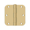 Deltana Deltana S35R5 3-1/2" x 3-1/2" x 5/8" Radius Hinge, Residential Thickness, Steel (Pair) DEL-S35R5