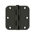 Deltana Deltana S35R5 3-1/2" x 3-1/2" x 5/8" Radius Hinge, Residential Thickness, Steel (Pair) DEL-S35R5