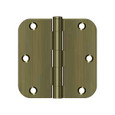 Deltana Deltana S35R5 3-1/2" x 3-1/2" x 5/8" Radius Hinge, Residential Thickness, Steel (Pair) DEL-S35R5