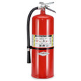 Amerex ABC Dry Chemical Fire Extinguisher 20LB — front view with hose and wall bracket