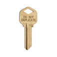 Kwikset KWI-83382 brass key blank for control key deadbolt, stamped DO NOT DUPLICATE
